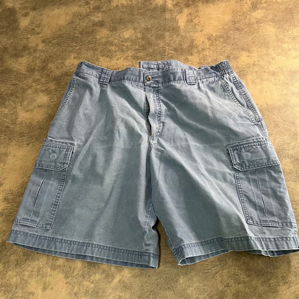 L.L.Bean Cargo Shorts Mens 40 Blue Comfort Waist Cotton Outdoors 0519